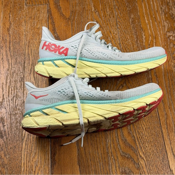 Hoka One One Clifton 7 Shoes Womens Size 8.5 Gray Running Cushioned Trainers - Picture 3 of 12